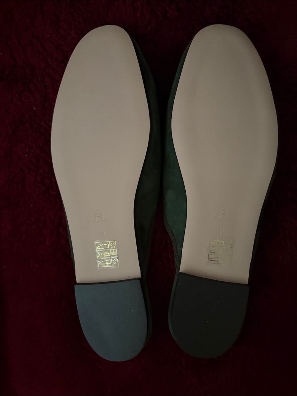 J. Crew Dark Green Suede Bow-Trim Slip-On Mules - Picture 2 of 5